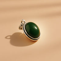 Green Onyx Oval Stone Pendant
