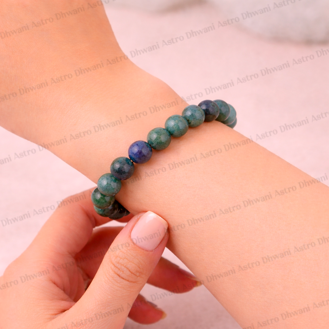 Azurite Crystal Bracelet: Clear Mental Blockages / Activates Third Eye Chakra