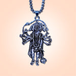 Silver Plated Panchmukhi Hanuman Ji Pendant - Abhimantrit