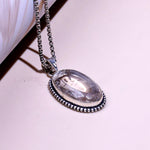 Clear Quartz Oval Stone Pendant - Abhimantrit & Certifiefd
