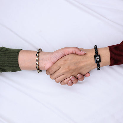 Golden Pyrite Cubical Bracelet & Shiv Netra Bracelet - Abhimantrit & Certified