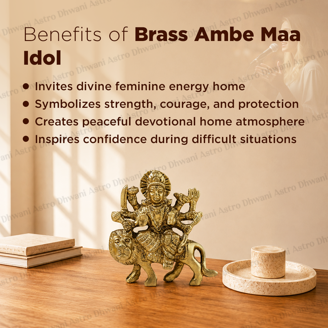 Brass Ambe Maa Idol for Worship & Divine Blessings