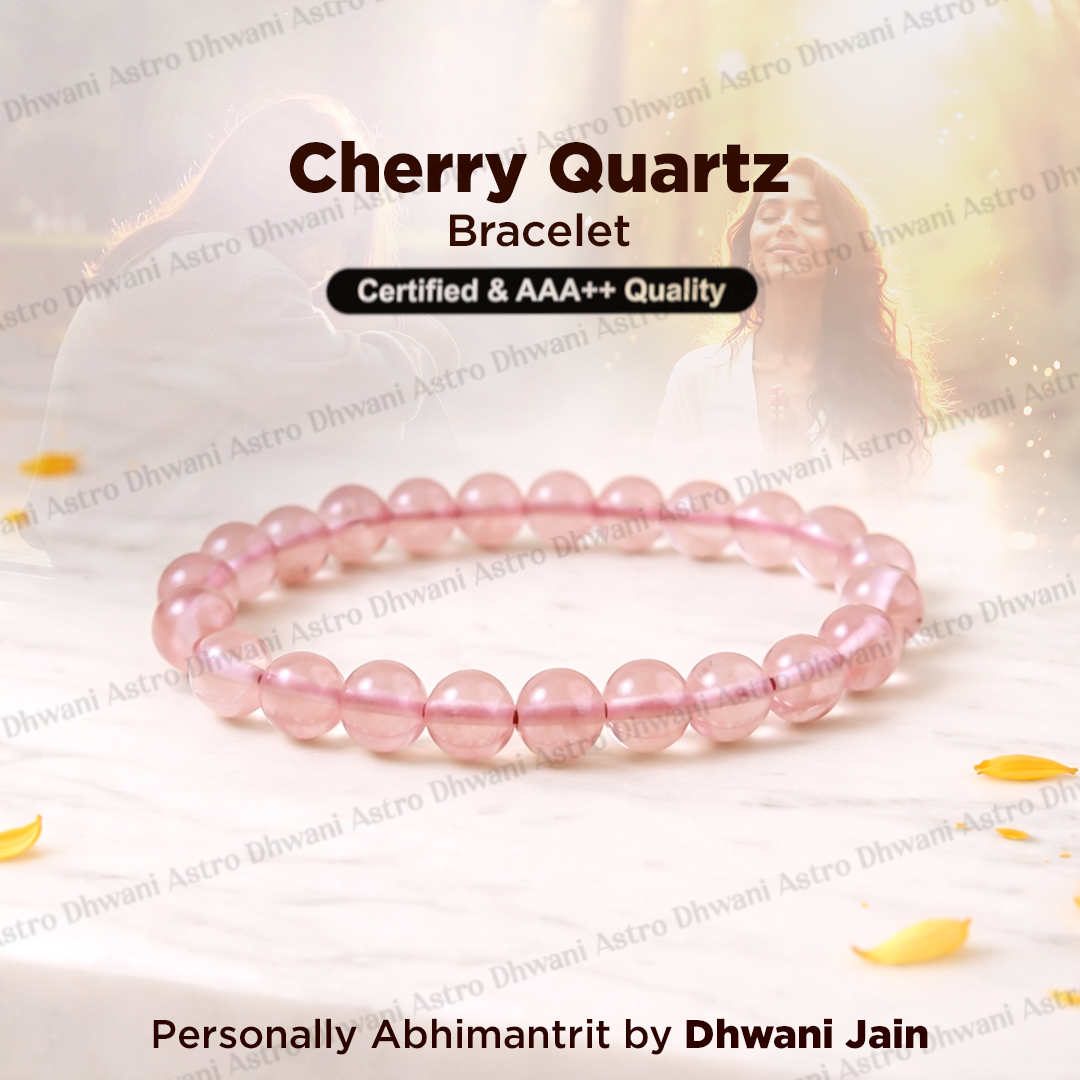 Cherry Quartz Crystal Bracelet: Promotes Trust and Unconditonal Love in Relationship