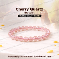 Cherry Quartz Crystal Bracelet: Promotes Trust and Unconditonal Love in Relationship