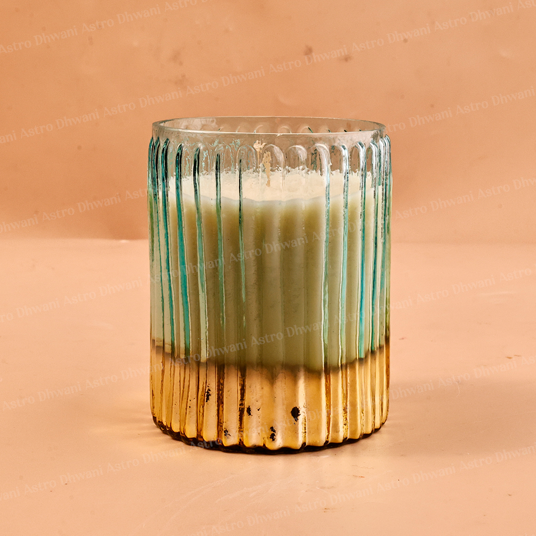 Scented Soy Wax Candle | Hand-Poured Aromatherapy Candle in Decorative Fluted Glass Jar | Meditation, Prayer & Home Décor