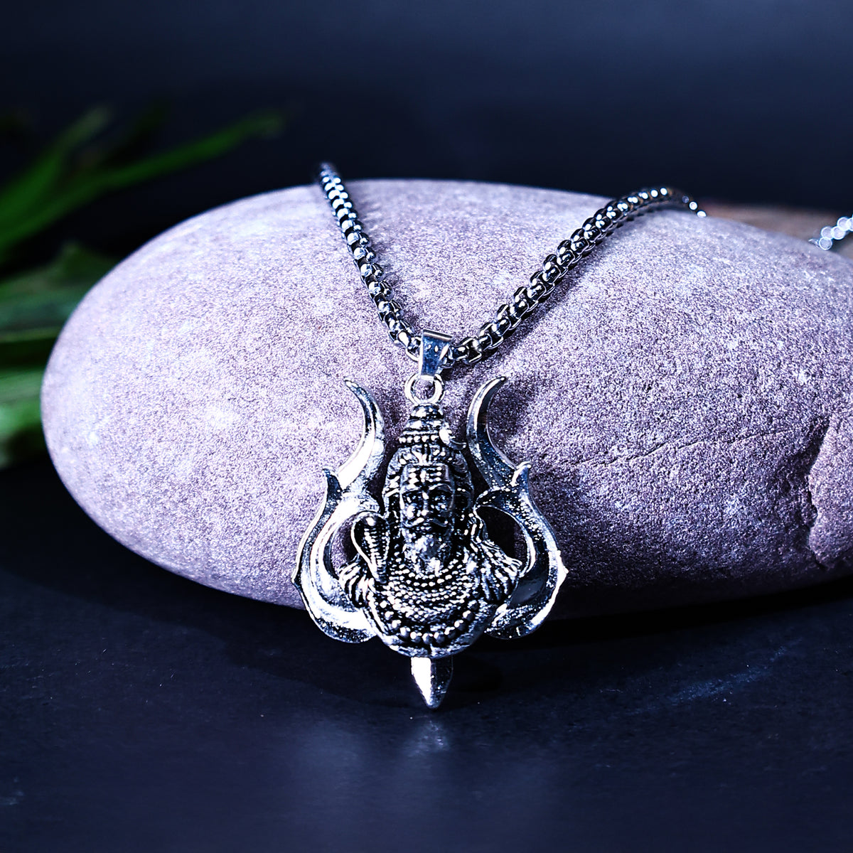 Lord Shiva with Trishul on Back Pendant - Abhimantrit