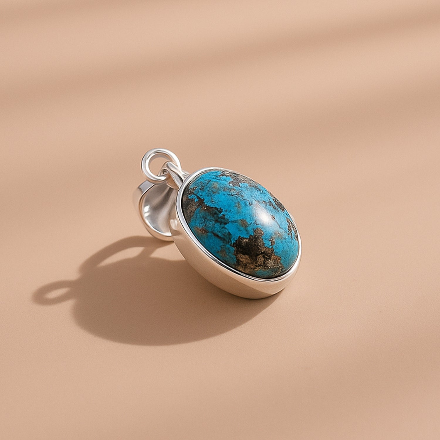 Turquoise Oval Stone Pendant - Abhimantrit & Certifiefd