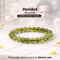 प्राकृतिक पत्थर तनाव से राहत देता है और तनाव दूर करता है ब्रेसलेट (पेरिडॉट) - अभिमंत्रित और प्रमाणित
