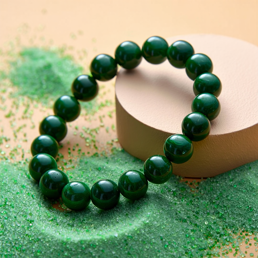 Promote Healthy Skin & Improve Digestion: Green Jade Bracelet  - Abhimantrit & Certified