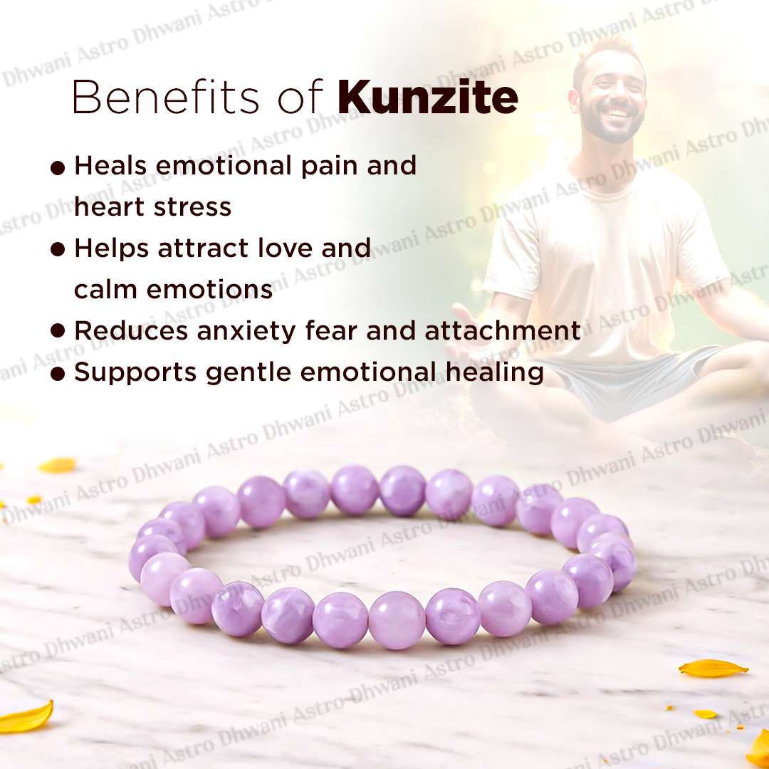 Kunzite Bracelet for Love, Emotional Healing & Inner Peace