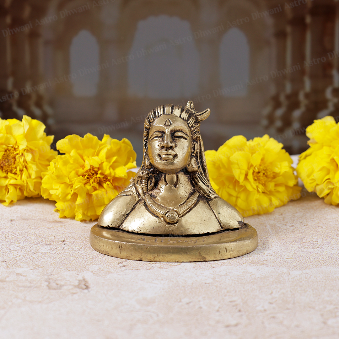 Brass Adiyogi Statue for Meditation & Inner Peace
