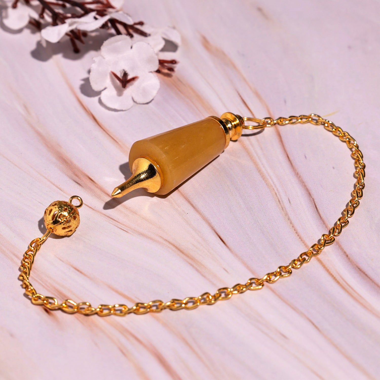 Yellow Quartz Pendulum - Abhimantrit