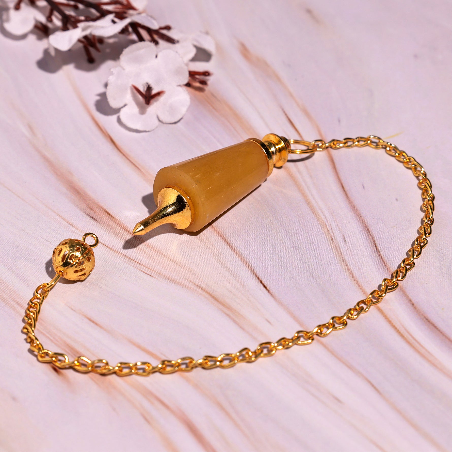 Yellow Quartz Pendulum - Abhimantrit