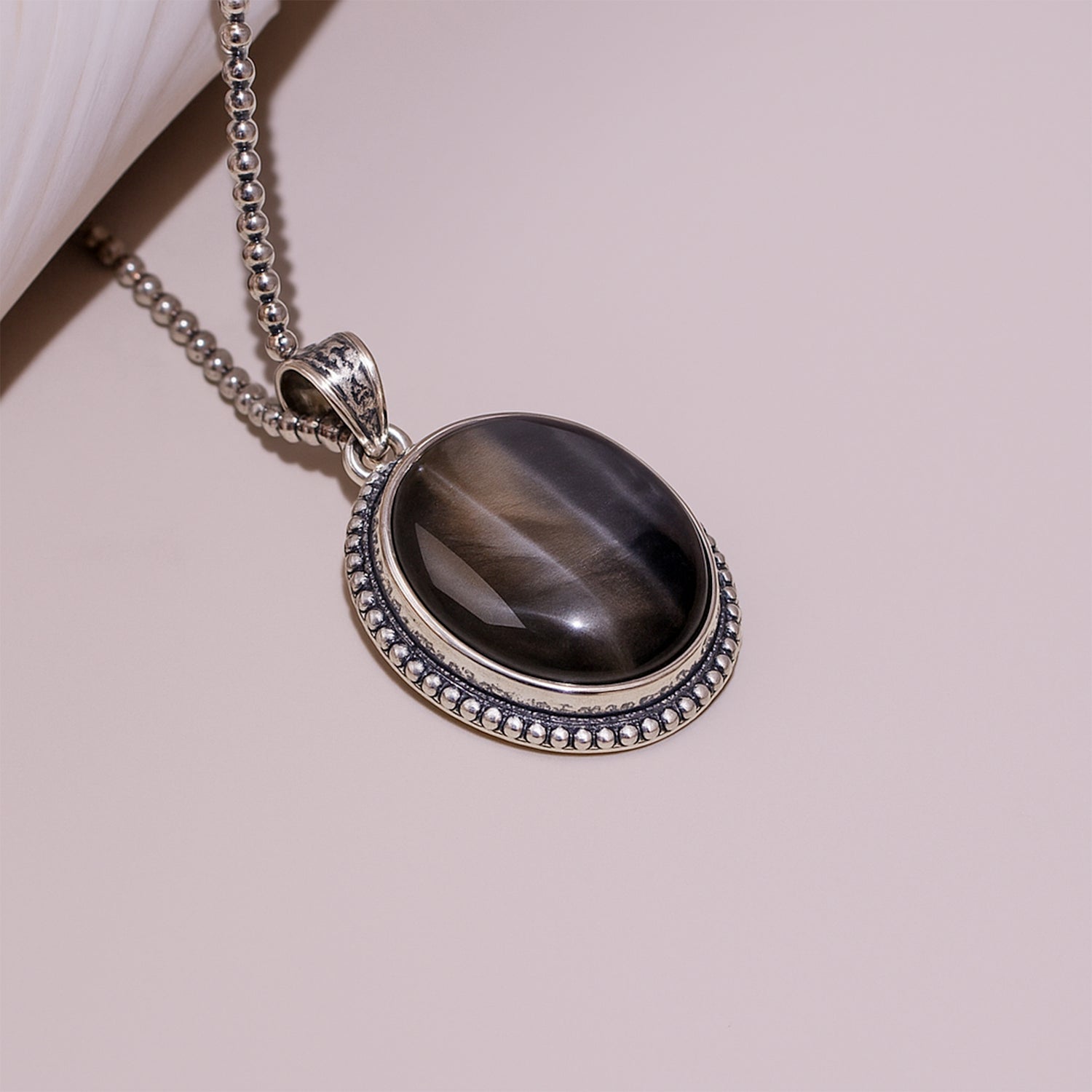 Sulemani Hakik Oval Stone Pendant - Abhimantrit & Certifiefd