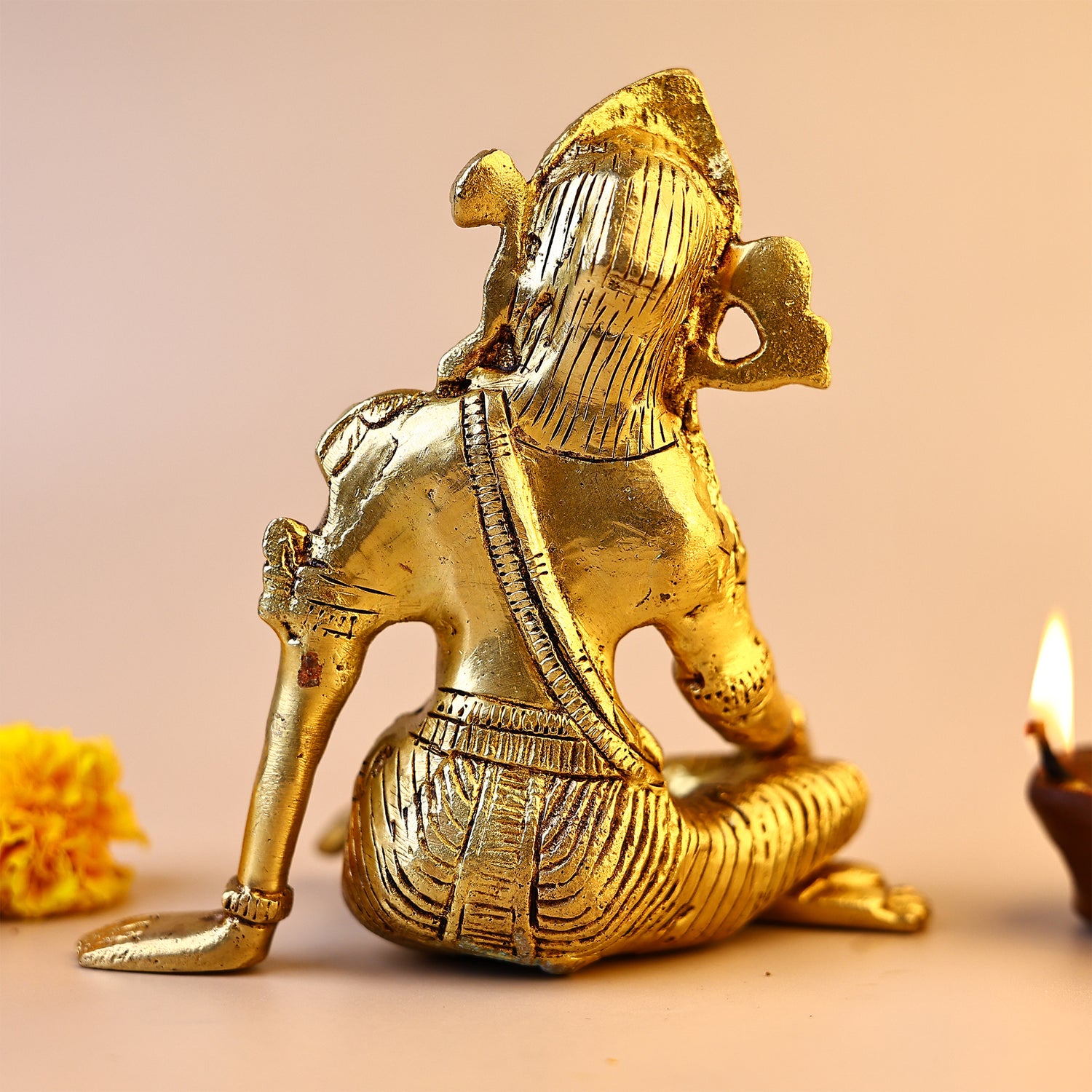 Brass Sitting Indradev - Abhimantrit