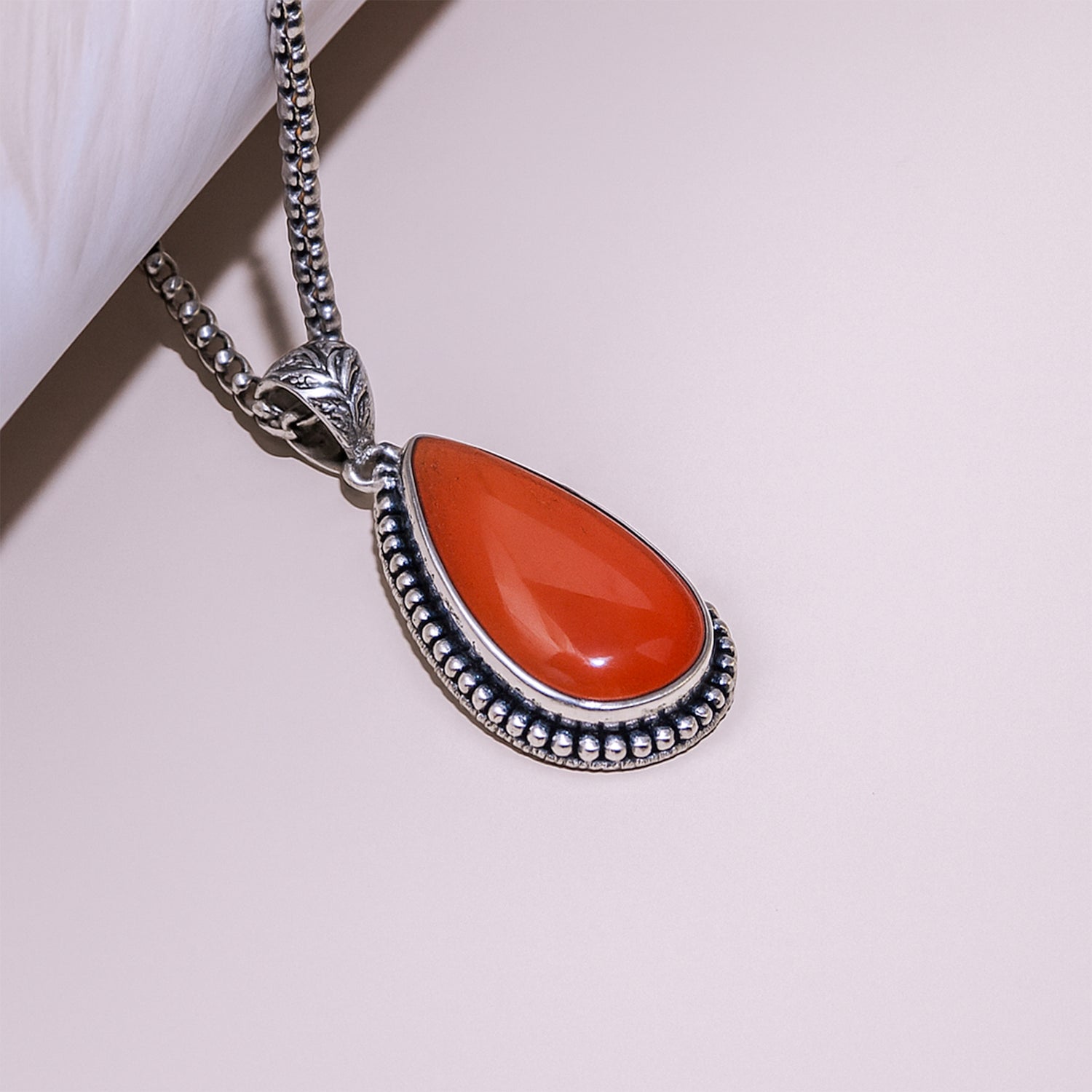 Jasper Oval Stone Pendant - Abhimantrit & Certifiefd