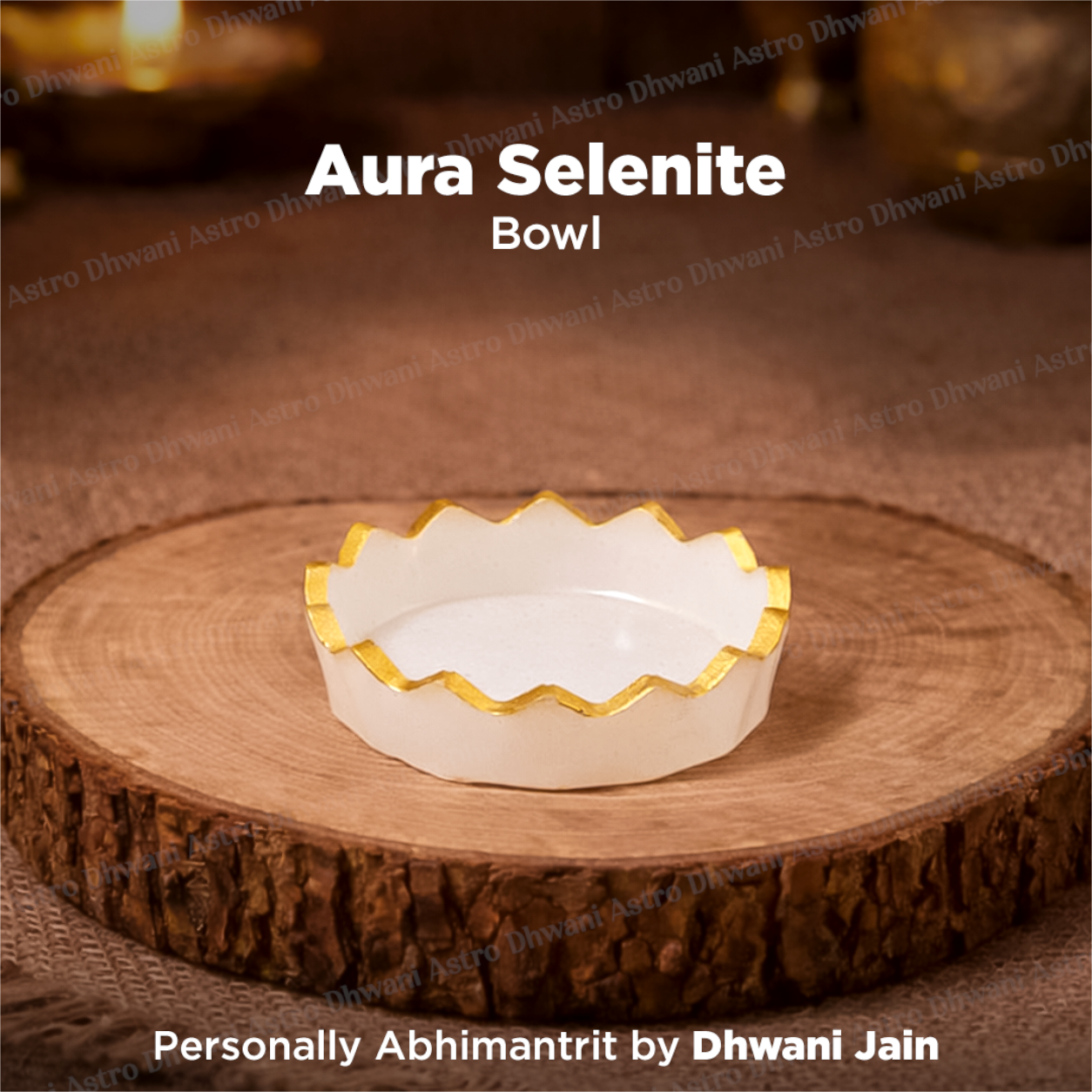 Aura Selenite Bowl for Energy Cleansing & Crystal Charging - Abhimantrit