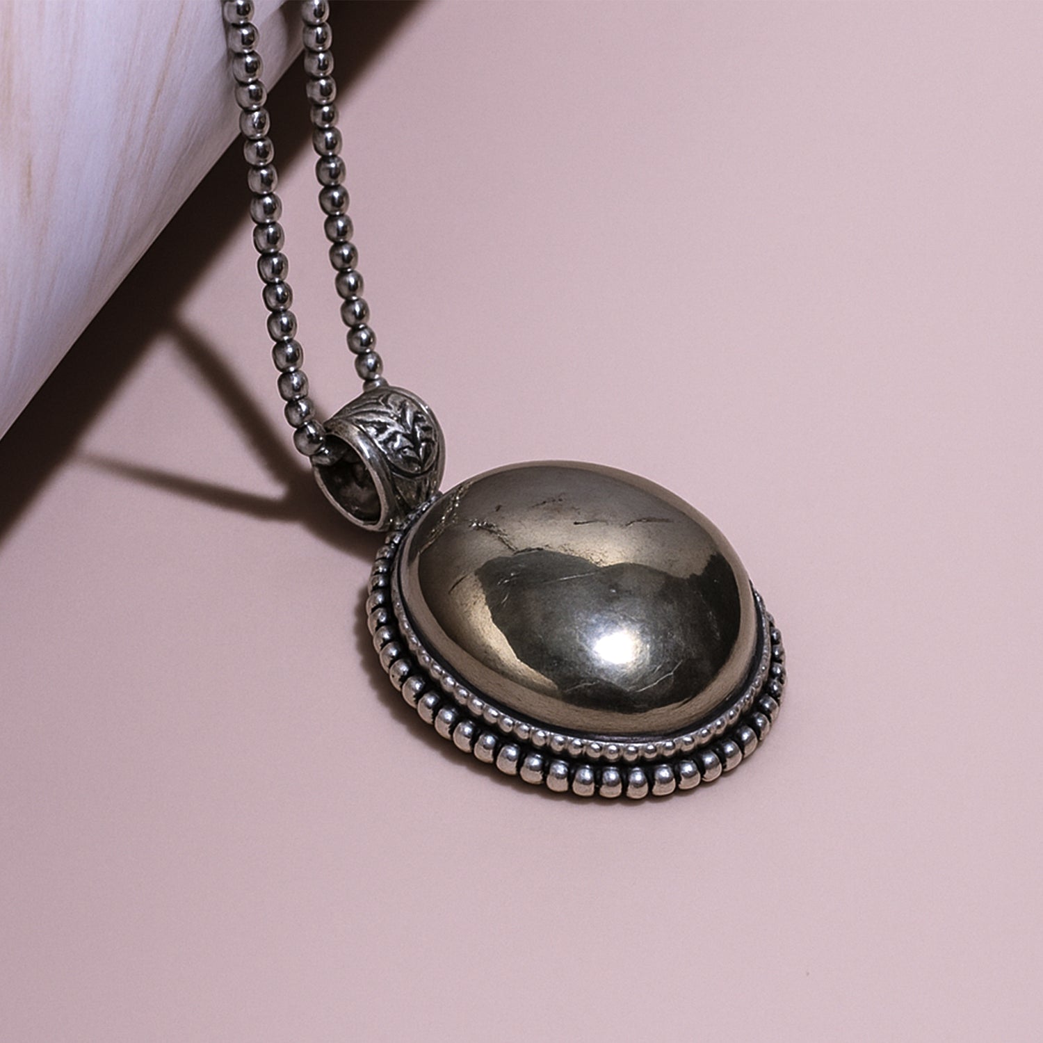 Pyrite Oval stone Pendant - Abhimantrit & Certifiefd