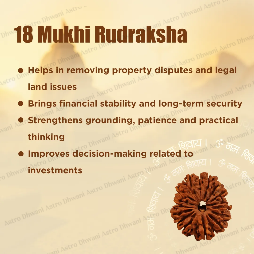 Nepali 18 Mukhi Rudraksha (Eighteen-Faced) for Stability, Prosperity & Grounding