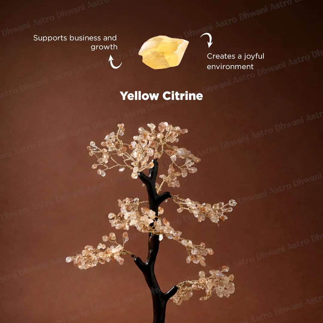 Yellow Citrine Tree – Abhimantrit Crystal Tree for Abundance, Prosperity & Growth