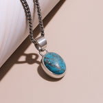 Turquoise Oval Stone Pendant - Abhimantrit & Certifiefd