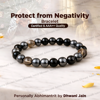 Protect from Negativity, Evil Eye, and Fear Bracelet (Smoky Quartz, Black Obisidian & Hematite)