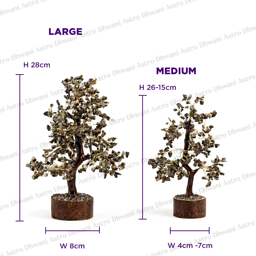 Tiger Eye Tree – Abhimantrit Crystal Tree for Confidence, Courage