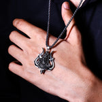 Lord Shiva with Trishul on Back Pendant - Abhimantrit