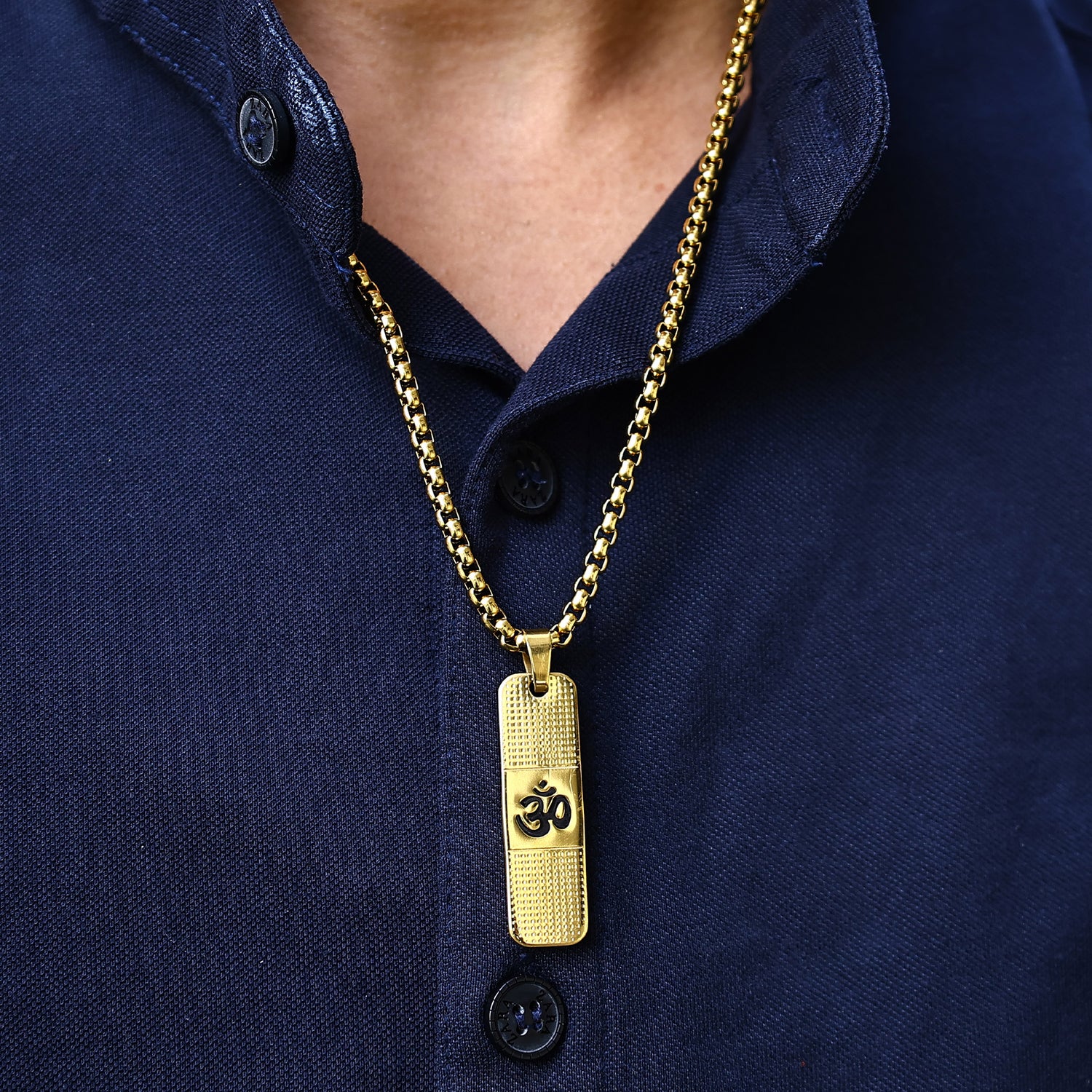 Om Chain Pendant (IGP Gold Plating) - Abhimantrit
