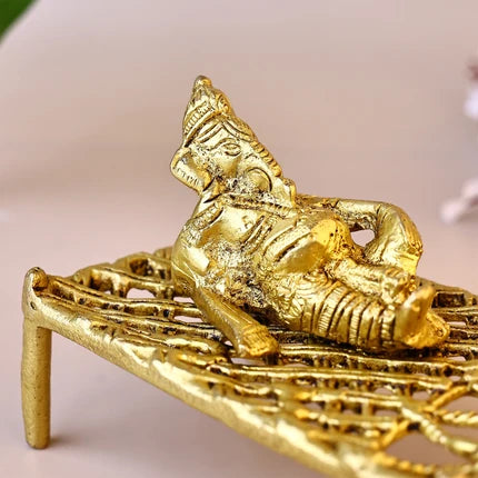 Brass Ganesha on Charpai - Abhimantrit