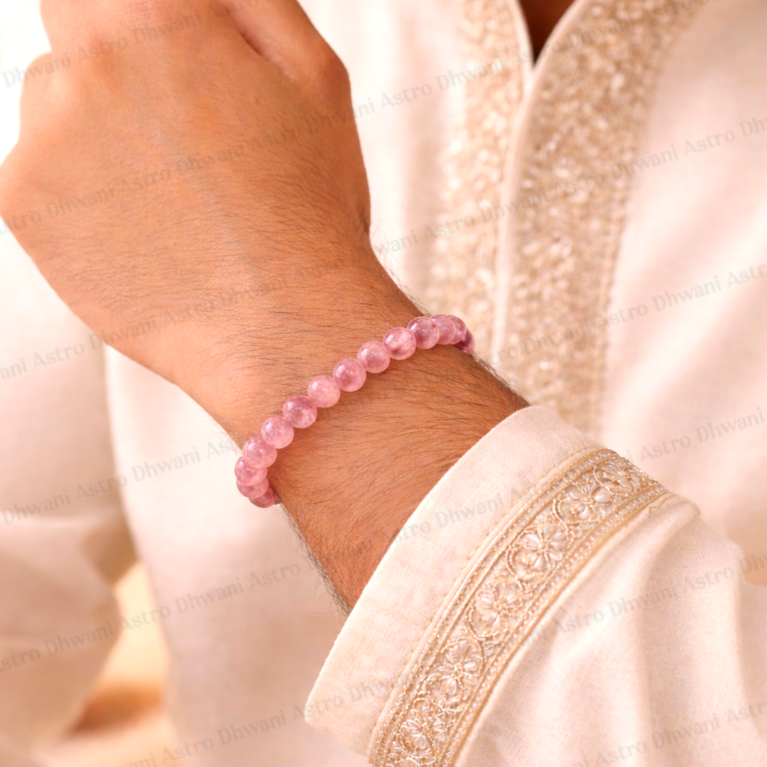 Cherry Quartz Crystal Bracelet: Promotes Trust and Unconditonal Love in Relationship