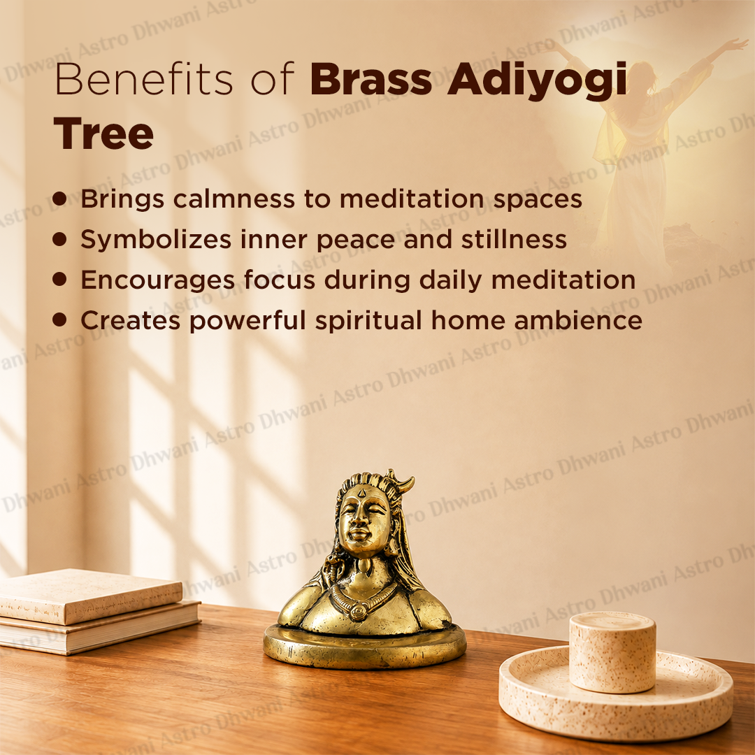 Brass Adiyogi Statue for Meditation & Inner Peace