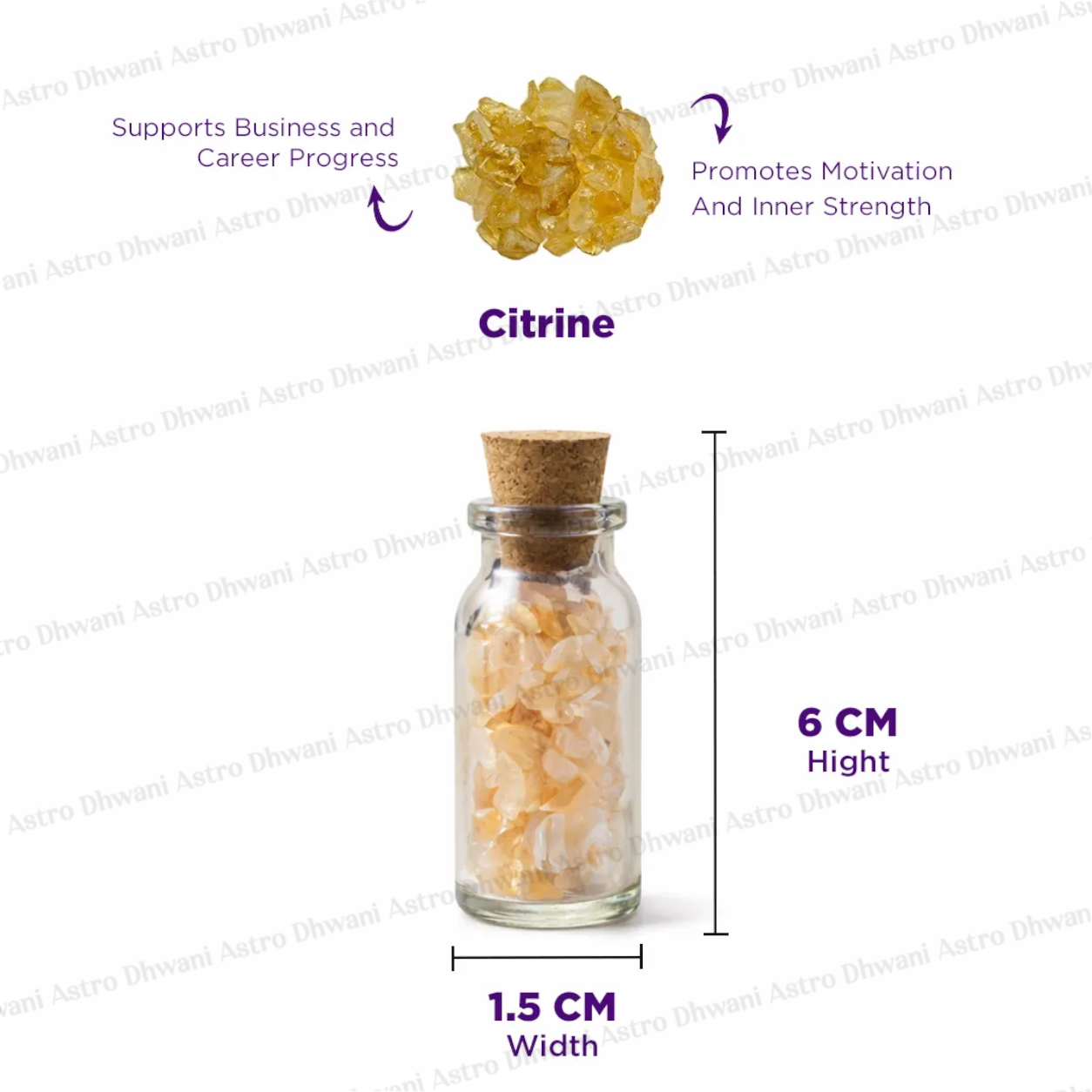 Citrine Bottle Chips – Wealth Attraction, Career Growth & Motivation Energy