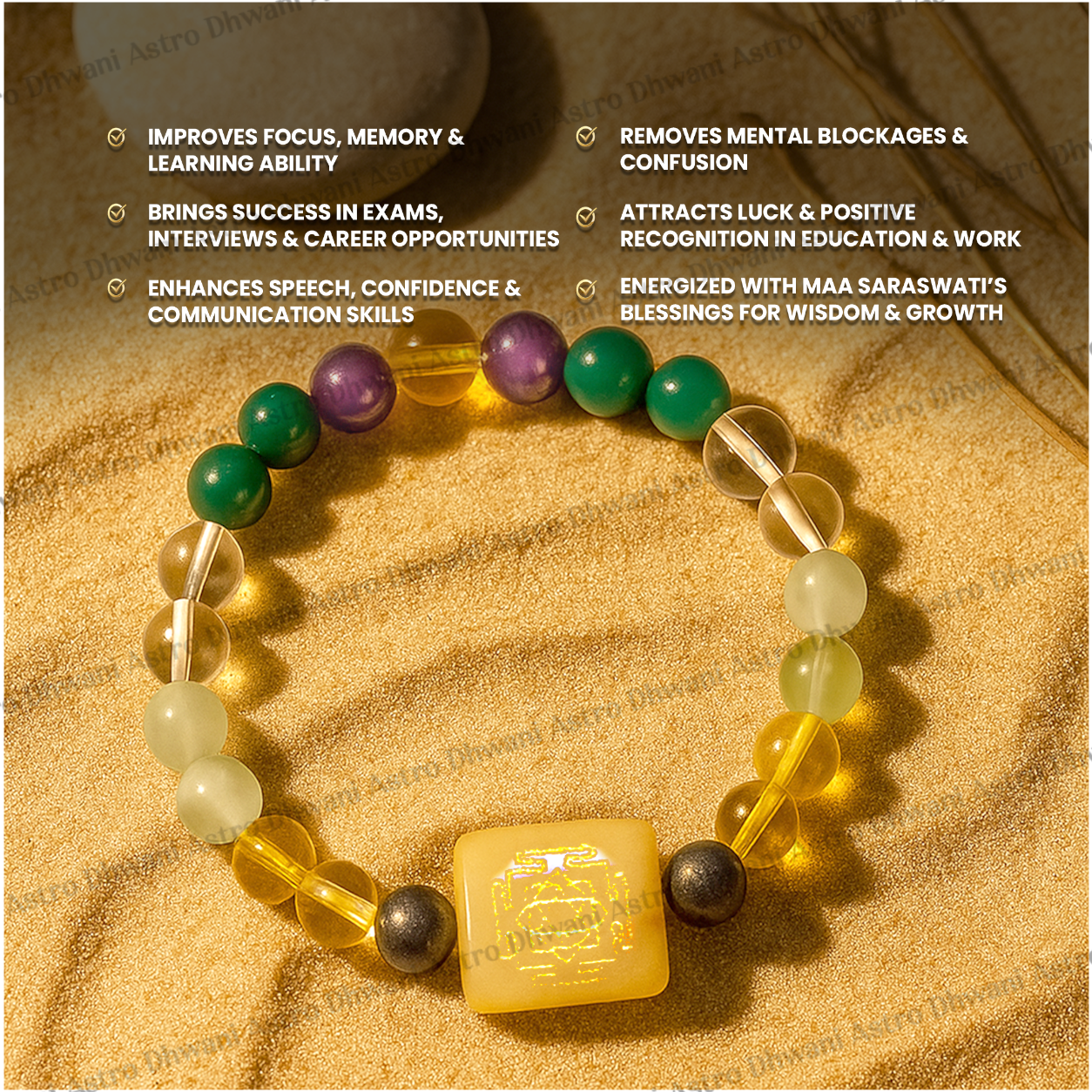 Saraswati Yantra Bracelet for Education, Job & Interview Success