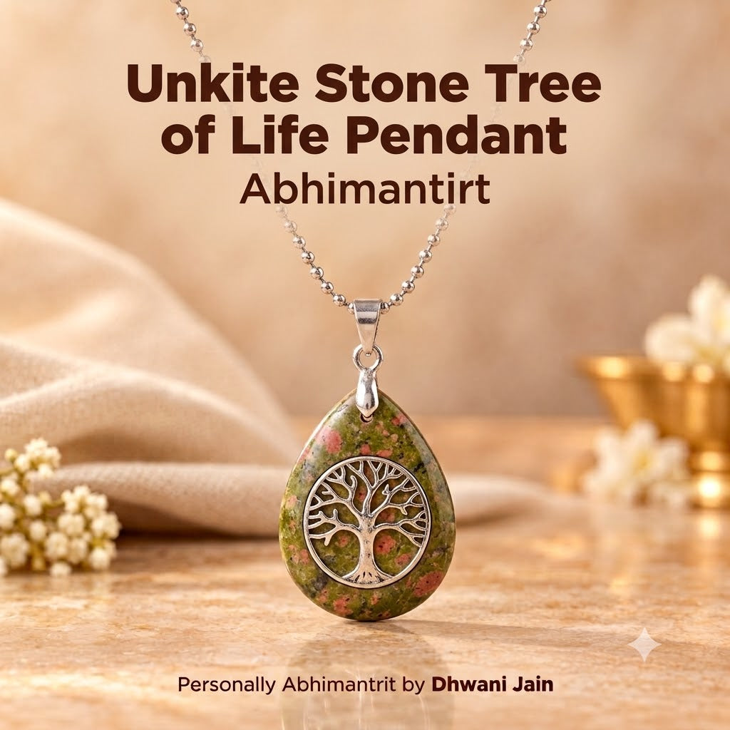 Unkite Stone Tree of Life Pendant for Ancestral Connection & Energy Balance – Abhimantrit & Certified