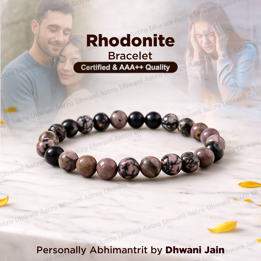 Rhodonite Bracelet (Abhimantrit) for Emotional Healing