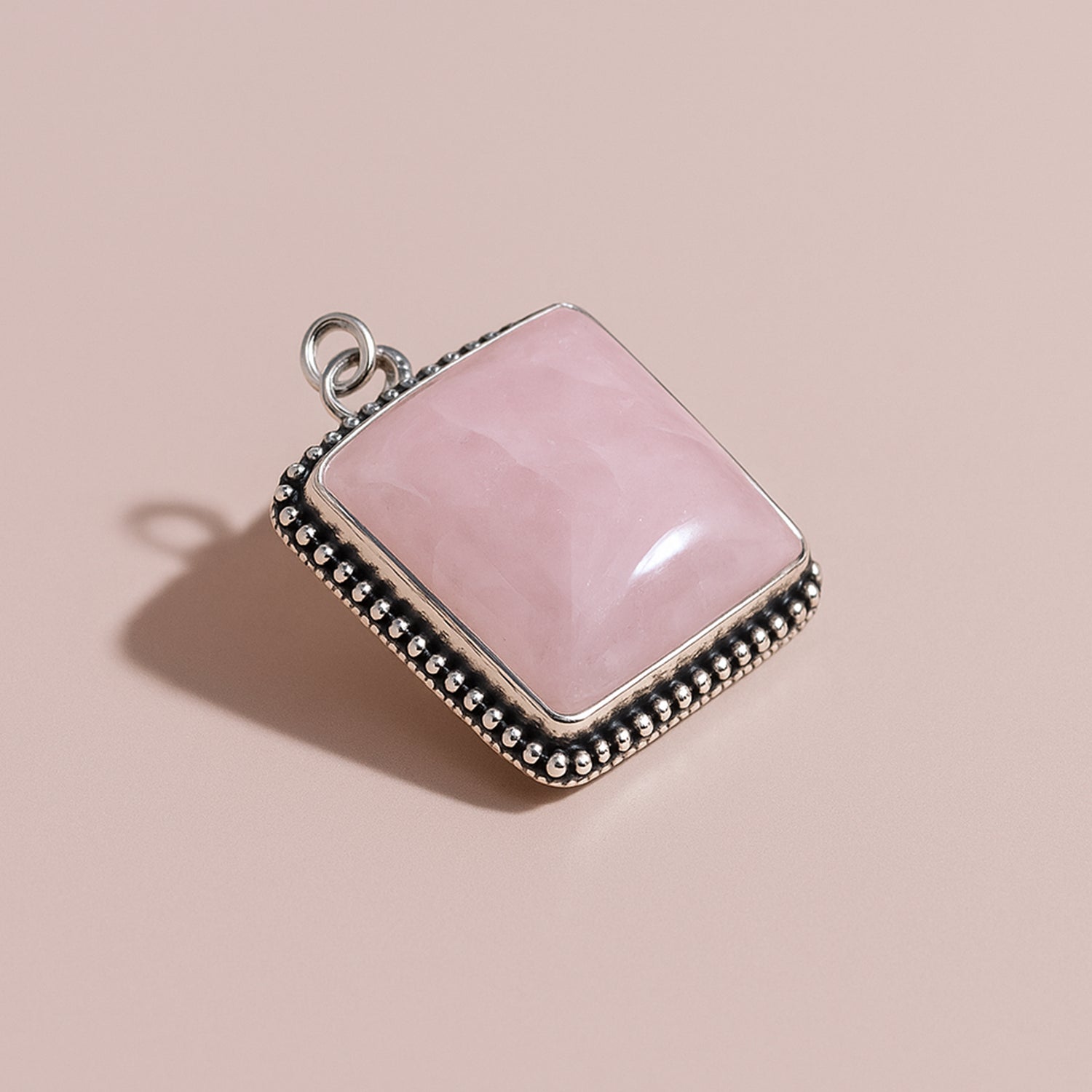 Rose Quartz Oval Stone Pendant - Abhimantrit & Certifiefd