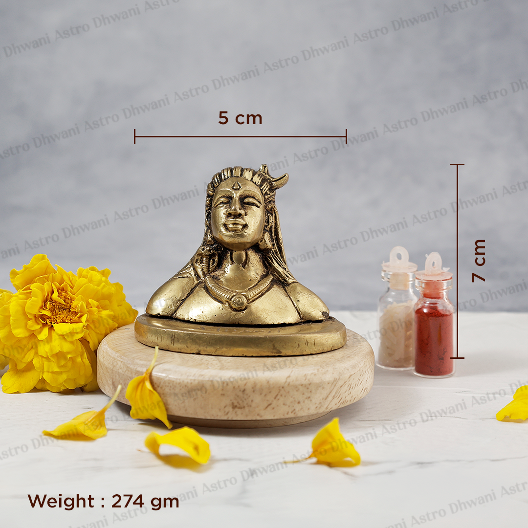 Brass Adiyogi Statue for Meditation & Inner Peace