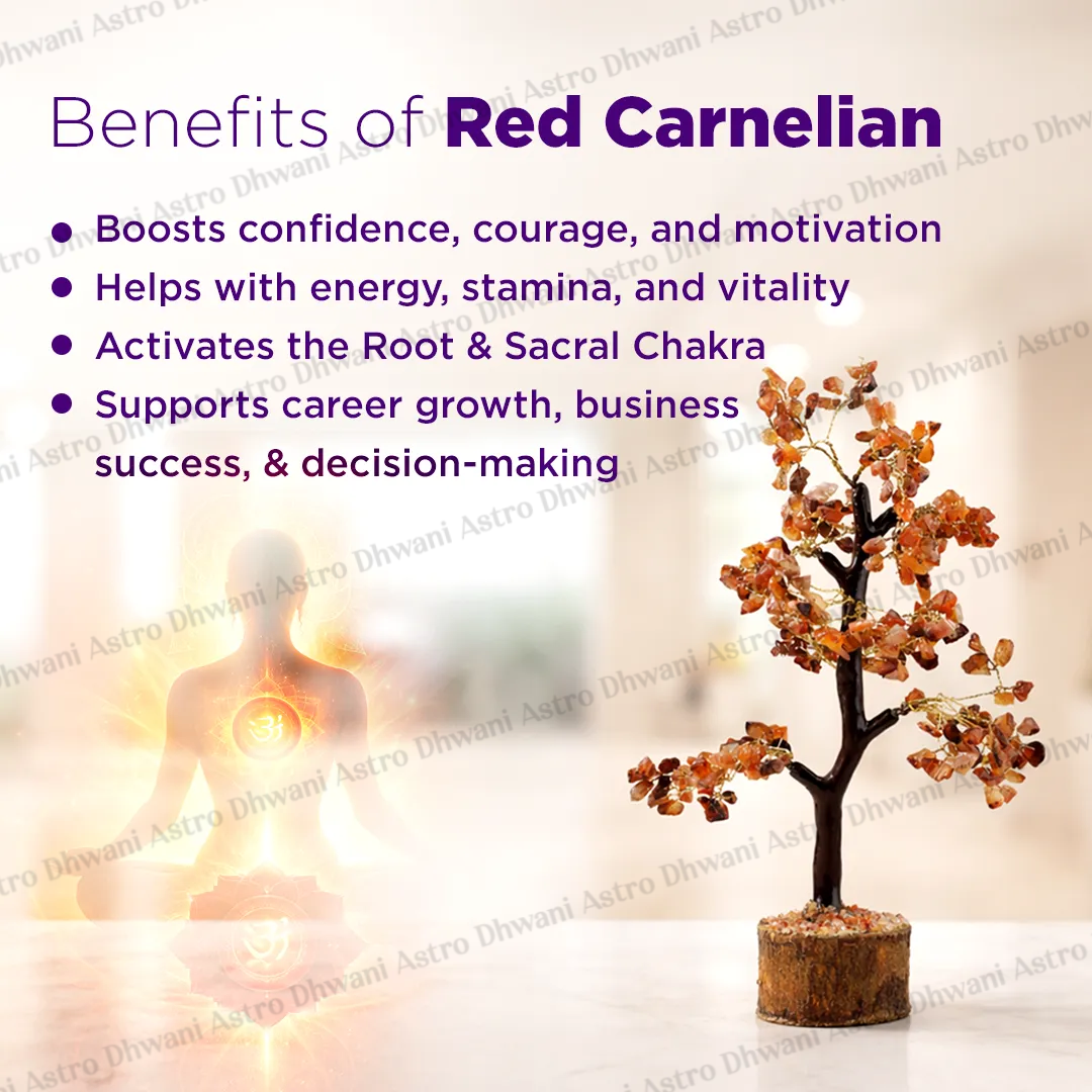 Red Carnelian Crystal Tree – Motivation, Confidence & Career Growth