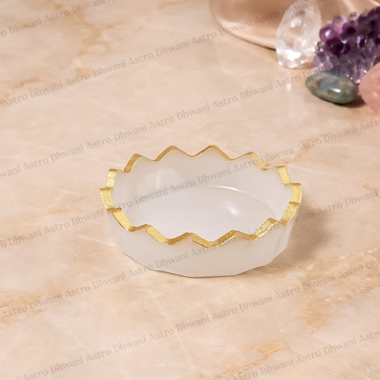 Aura Selenite Bowl for Energy Cleansing & Crystal Charging - Abhimantrit