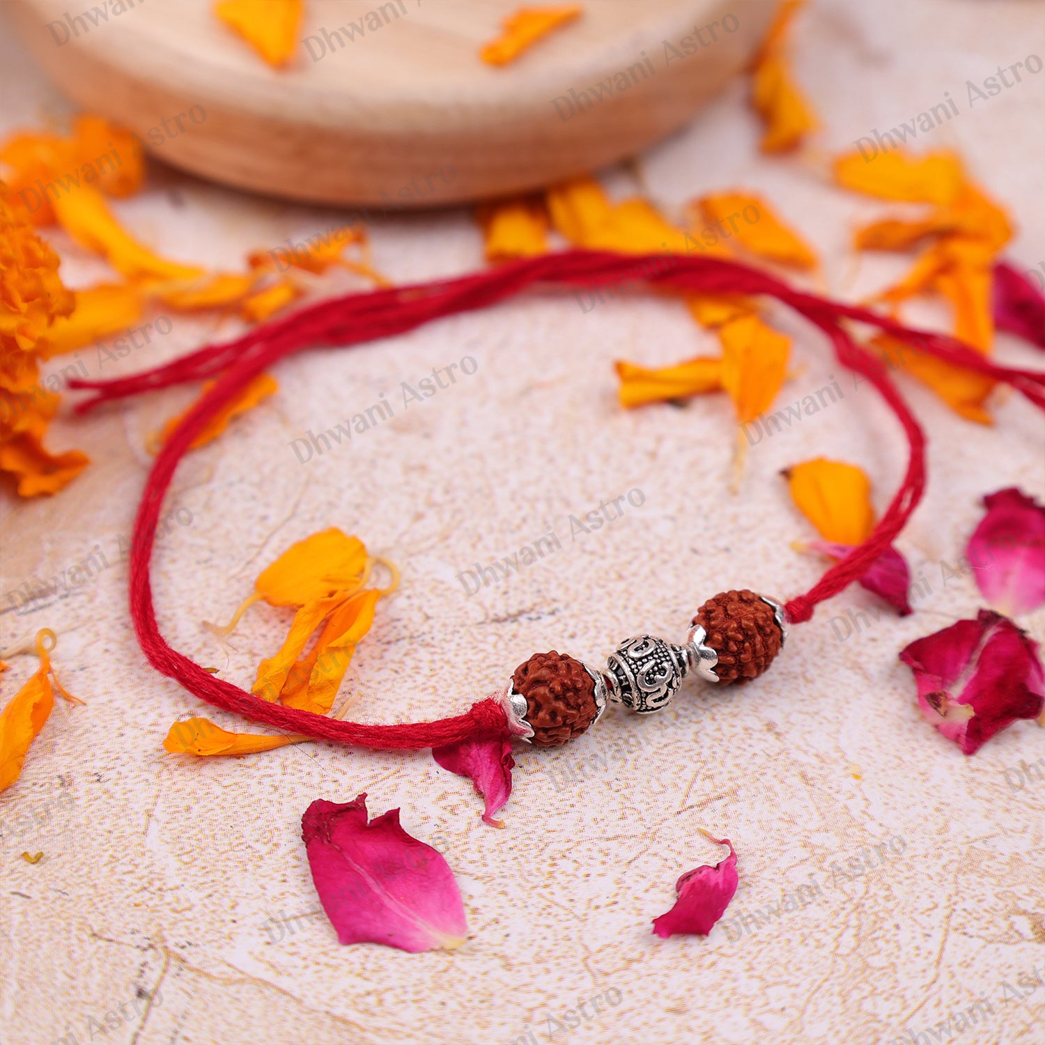 Blessed 925 Sterling Silver Rudraksha Rakhi handcrafted with authentic 5 Mukhi Rudraksha for protection, love, and spiritual blessings.925 Sterling Silver 5 Mukhi Rudraksha Rakhi, Spiritually Energized Raksha Bandhan Bracelet for Brother