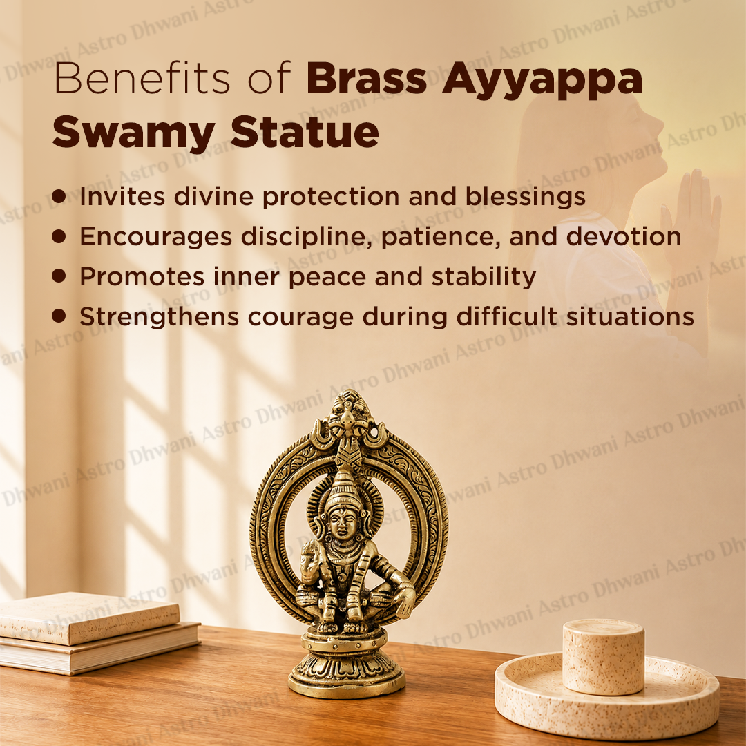 Brass Ayyappa Swamy Statue for Peace & Spiritual Growth