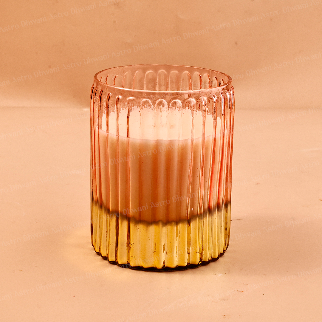 Scented Soy Wax Candle | Hand-Poured Aromatherapy Candle in Decorative Fluted Glass Jar | Meditation, Prayer & Home Décor
