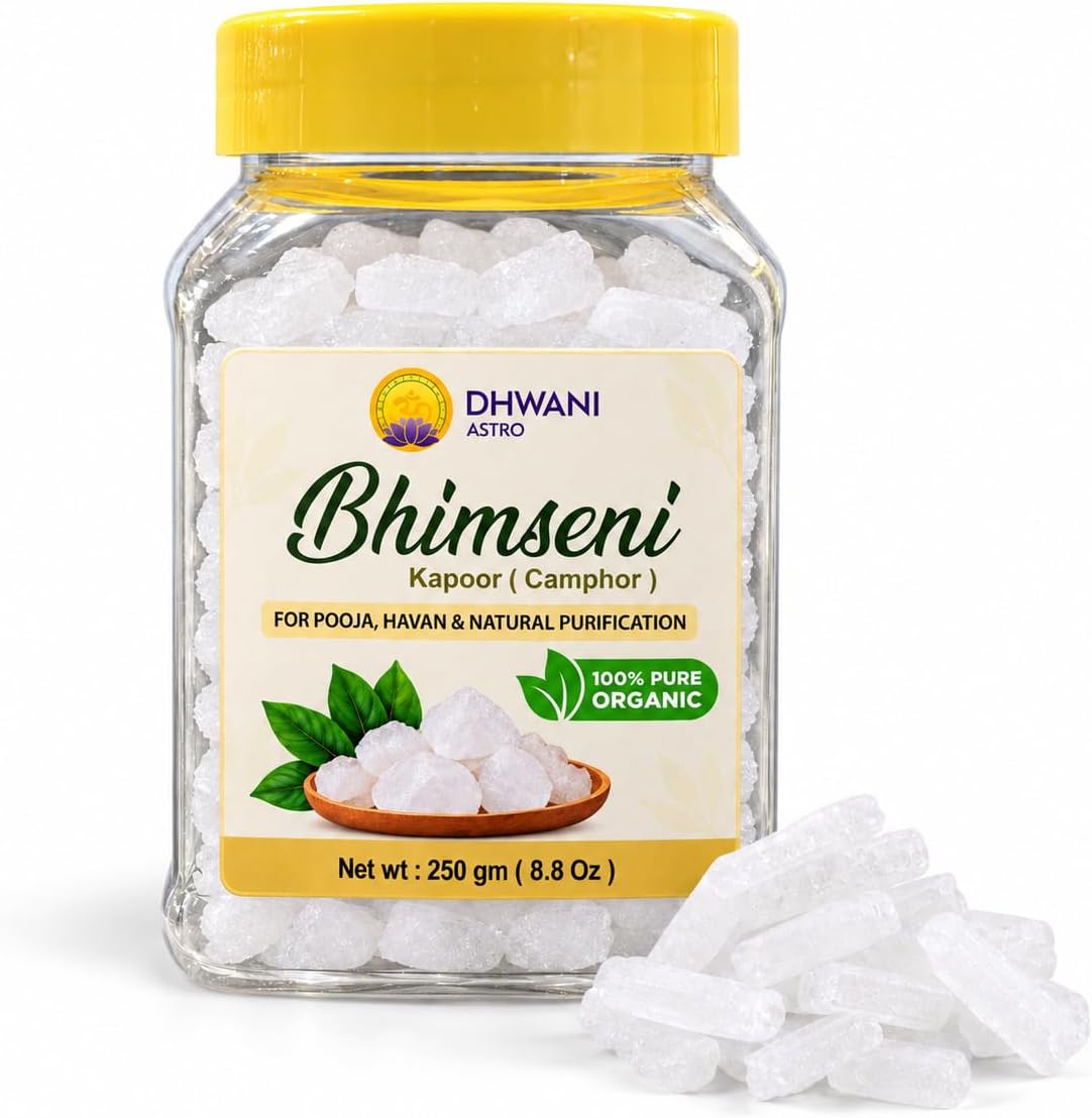 Pure Bhimseni Camphor ( Kapoor ) Ideal for Pooja, Havan, Aromatherapy & Spiritual Practices
