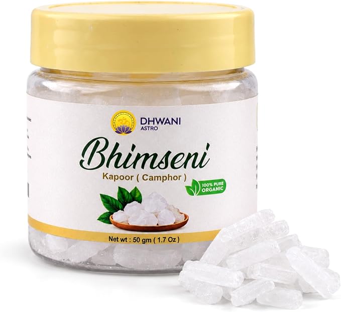 Pure Bhimseni Camphor ( Kapoor ) Ideal for Pooja, Havan, Aromatherapy & Spiritual Practices