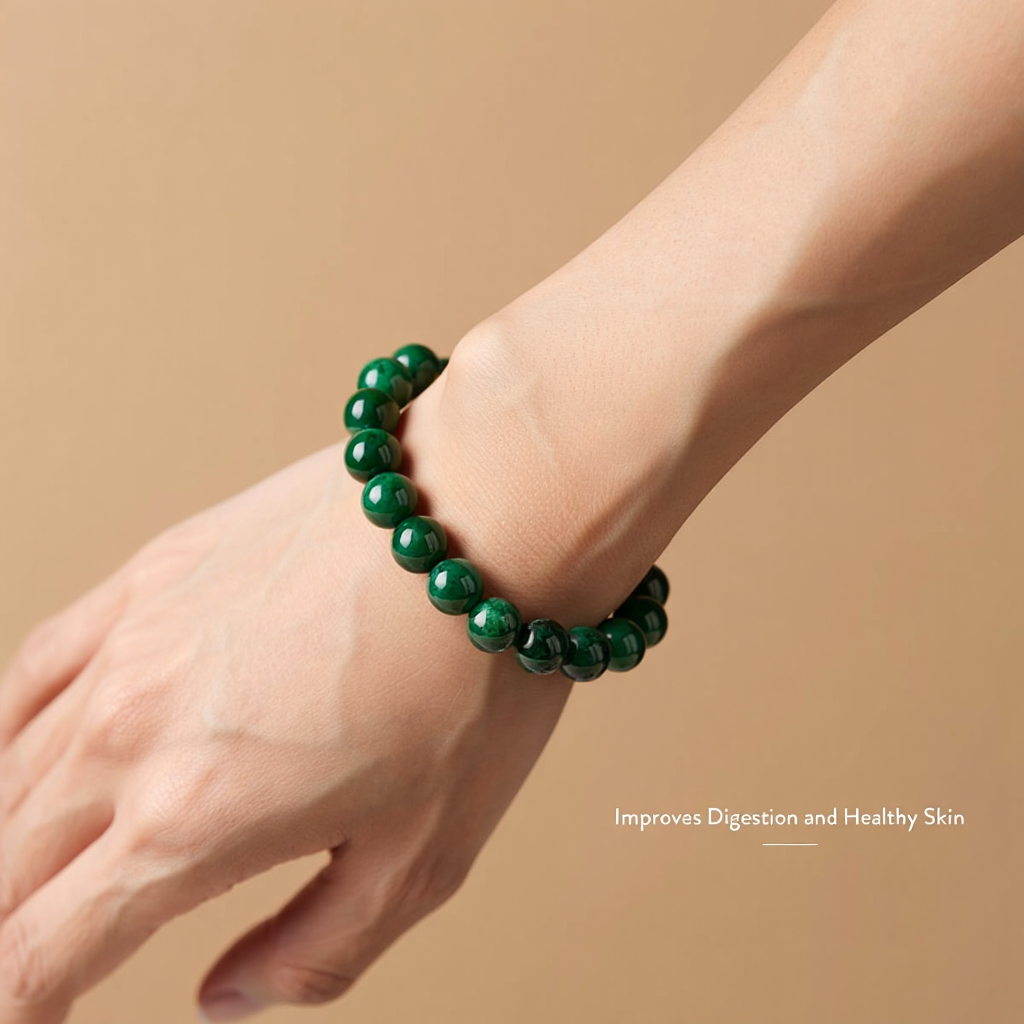 Promote Healthy Skin & Improve Digestion: Green Jade Bracelet  - Abhimantrit & Certified