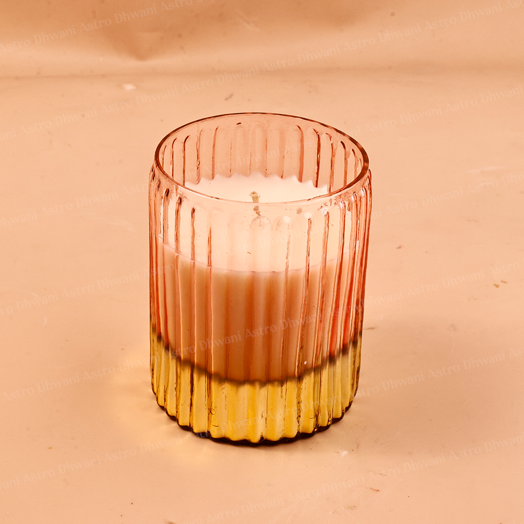 Scented Soy Wax Candle | Hand-Poured Aromatherapy Candle in Decorative Fluted Glass Jar | Meditation, Prayer & Home Décor