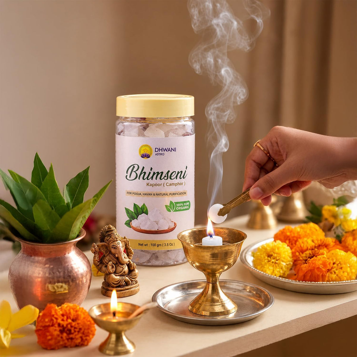 Pure Bhimseni Camphor ( Kapoor ) Ideal for Pooja, Havan, Aromatherapy & Spiritual Practices