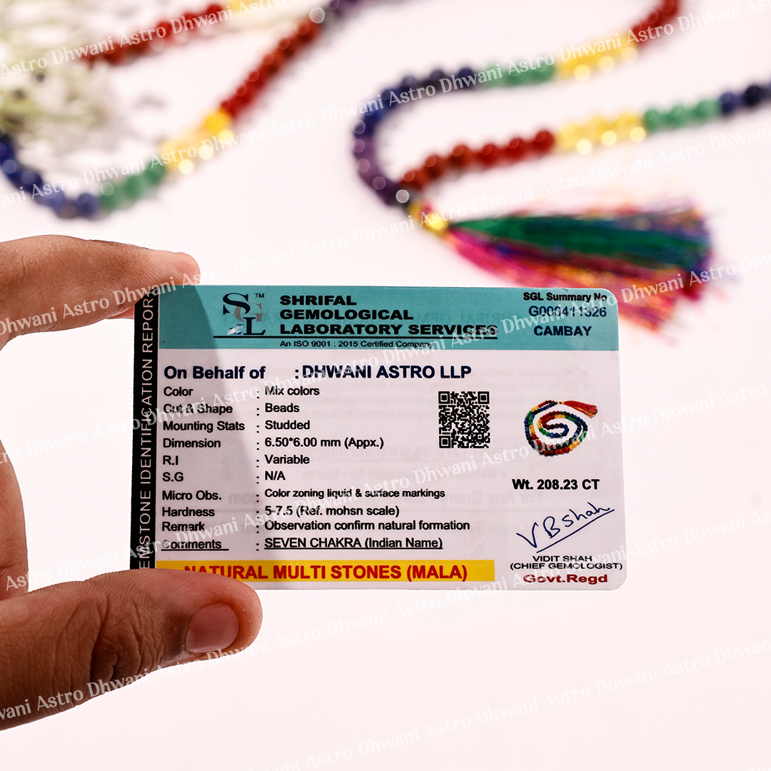 7 Chakra Crystal Mala  - Abhimantrit & Certified