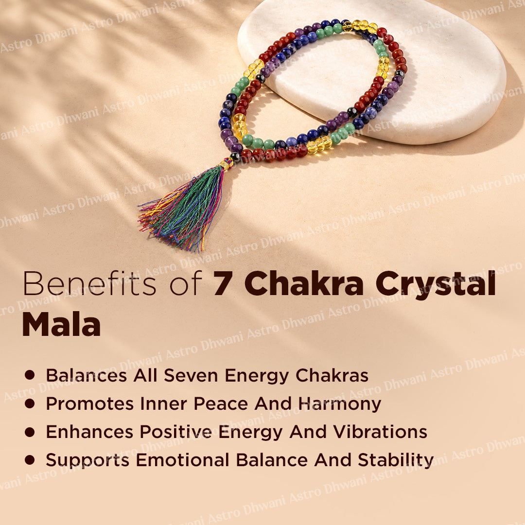 7 Chakra Crystal Mala  - Abhimantrit & Certified